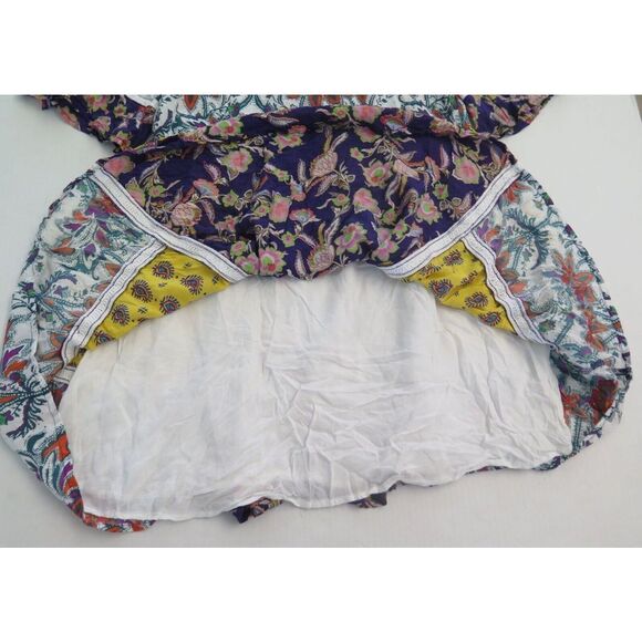 Anthropologie Women's Sz S Purple Patchwork Trapeze Paisley Floral Liika Dress - Picture 12 of 13